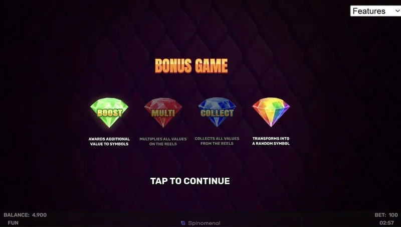 3 Sparking Crowns juego de bonificación